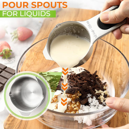 Magnetic Stainless Steel Measuring Cups Set of 7 Patented Black7