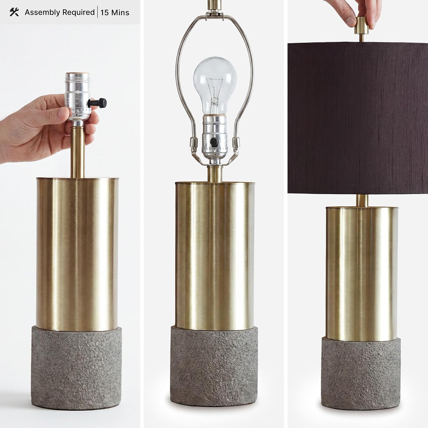 signature-design-by-ashley-jacek-contemporary-table-lamp-set-of-2-textured-faux-concrete-and-brass-finished-metal-black-drum-shade-with-goldtone-foil-interior-living-room-and-bedside-use