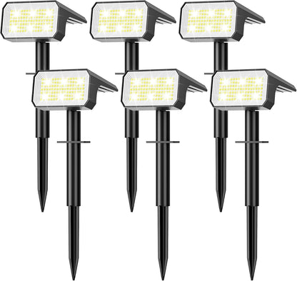 Solar Spot Lights Outdoor Waterproof, 6 Pack, 118 LED Cool White1