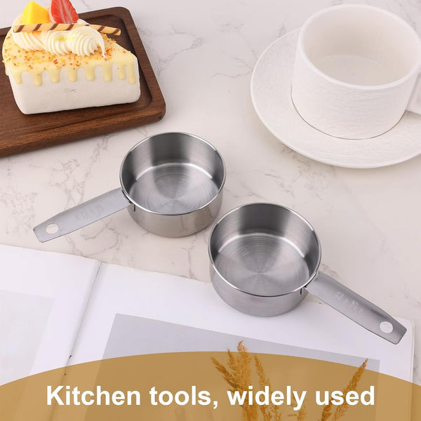 2Pcs 1/2 Measuring Cup Scoops, 125Ml Stainless Steel Half Cup Scoop3