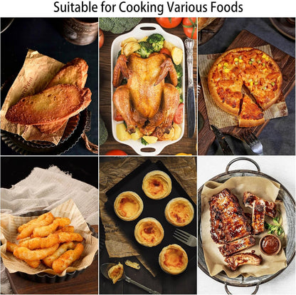 200Pcs Air Fryer Disposable Paper Liner, round Non-Stick Air Fryer Liners Parchment Paper for Baking Roasting Microwave Oven (6.3 Inch)7