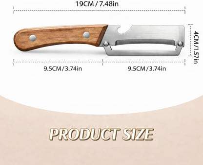 2026 Upgrade Vegetable Peeler with Wooden Handle, Stainless Steel Wide Blade Potato and Carrot Peeler, 2-In-1 Veggie Peeler with Bottle Opener for Kitchen, Camping and Travel (2PCS)6
