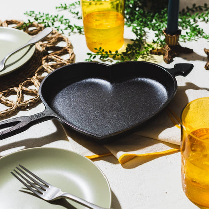 Pre-Seasoned Cast Iron Heart Skillet, Pfas-Free, 8.5 Inches | Heart & Arrow Design Cast Iron Skillet, Great Heat Retention, Non-Toxic, Made in USA, Oven & Stove Safe6