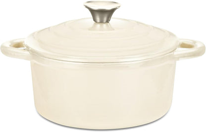 3-Quart Enameled Cast Iron Dutch Oven Pot with Lid, Cream1