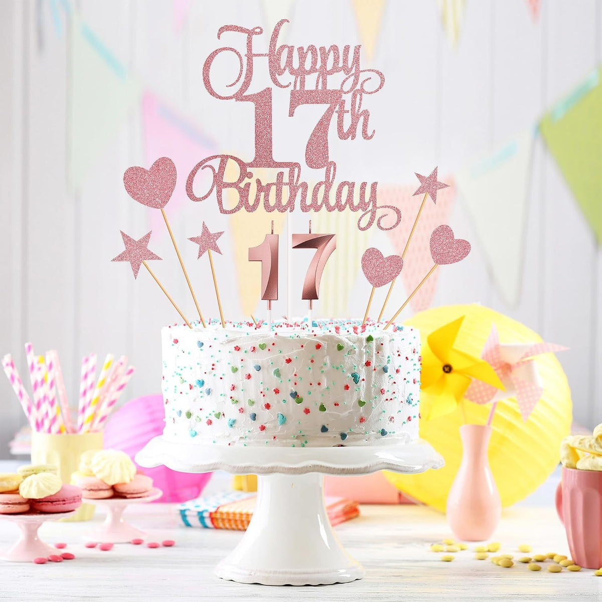 17th-birthday-cake-decorations-17th-birthday-candles-cake-numeral-candles-and-glitter-happy-17th-birthday-cake-toppers-set-for-birthday-party-supplies-rose-gold