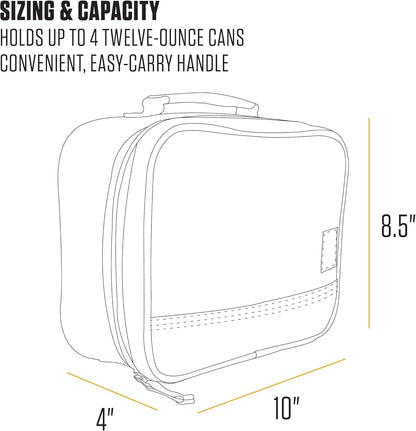 Carhartt Insulated Lunch Cooler for Men and Women, Fully Insulated Lunch Pale for Everyday Use, 4 Can (Black)5