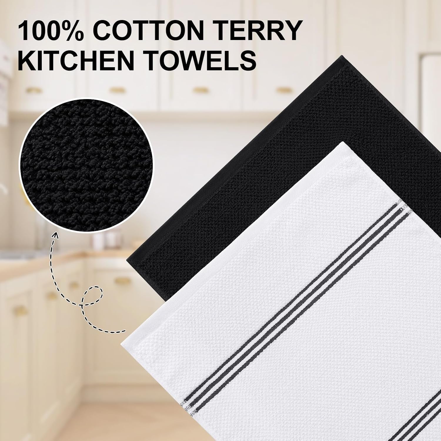 dual-design-kitchen-towels-and-dishcloths-set-8-pack-black