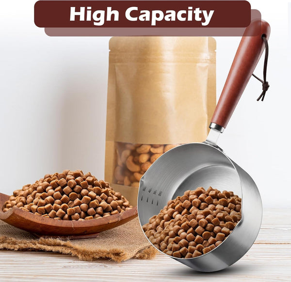 2 Cup Dog Food Scoop Dog Food Measuring Cups,2Cup Measuring Cup Pet Food Scoop with Wooden Handle for Cat Foods7