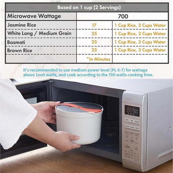 Microwave Rice Cooker, 2L Microwaveable Rice Steamer Pasta Maker with Rice Spoon Microwave Pasta Cooker for Rice, Pasta, Vegetables, Quinoa, Oatmeal, Ramen Non Stick5