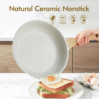 Nonstick Ceramic Frying Pan Skillet, 11 Inch Omelet Pan, Healthy Non Toxic Induction Compatible Egg Pan with Heat Resistant Handle, PTFE and Pfas-Free2