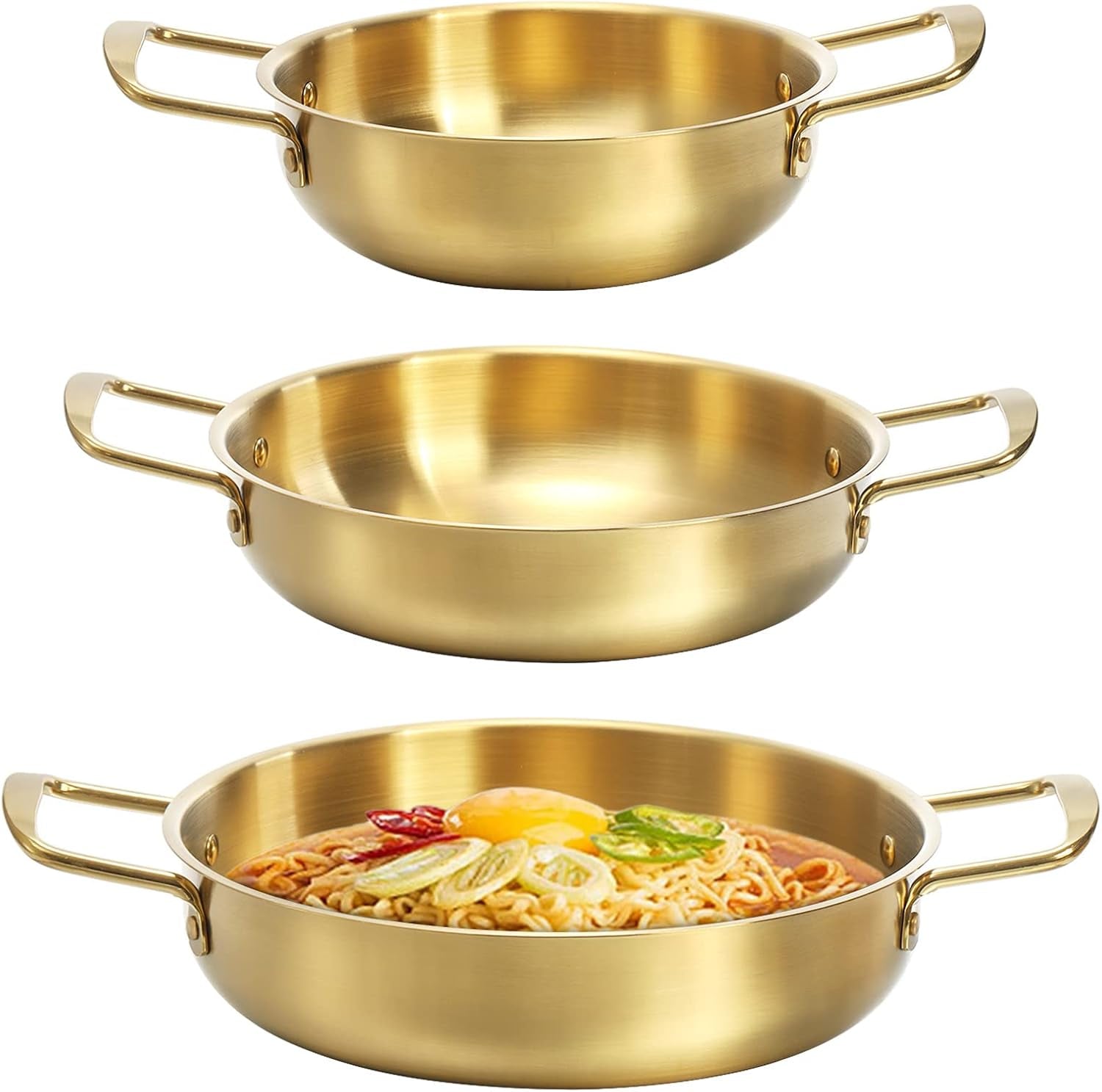set-of-3-korean-ramen-noodle-pot-with-handles-stainless-steel-everyday-pan-golden-korean-cooking-pot-for-soup-noodle-pasta-home-and-outdoor-dishwasher-safe-size-7-8-7-9-5