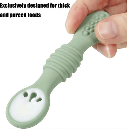 6 Pack Silicone Baby Spoons, First Stage Self Feeding Utensils | Soft Silicone Tip, Shallow Spoon Design, Easy Grip Handle, 6+ Months First Stage Self Feeding, Baby Led Weaning, BPA Free6