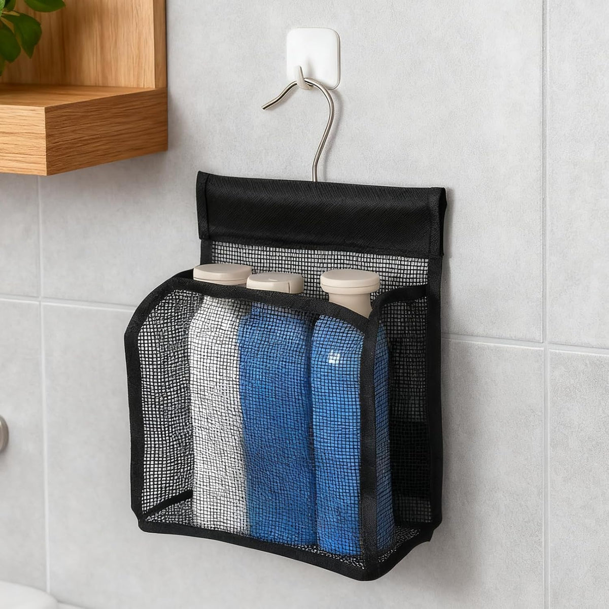 shower-caddy-hanging-mesh-shower-caddy-pvc-bathroom-storage-bag-for-college-dorm-gym-swimming-rv-and-travel-black