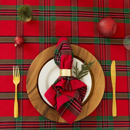 Farmhouse Christmas Plaid Dining Table & Kitchen Décor, Holiday Tablecloth, 60X84, Red & Green5