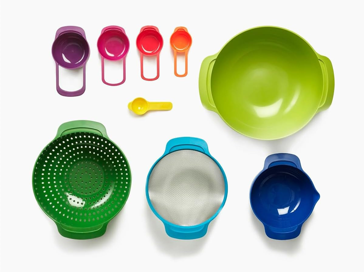 joseph-joseph-nest-9-plus-9-piece-compact-food-preparation-set-with-mixing-bowls-measuring-cups-sieve-and-colander-multicolor
