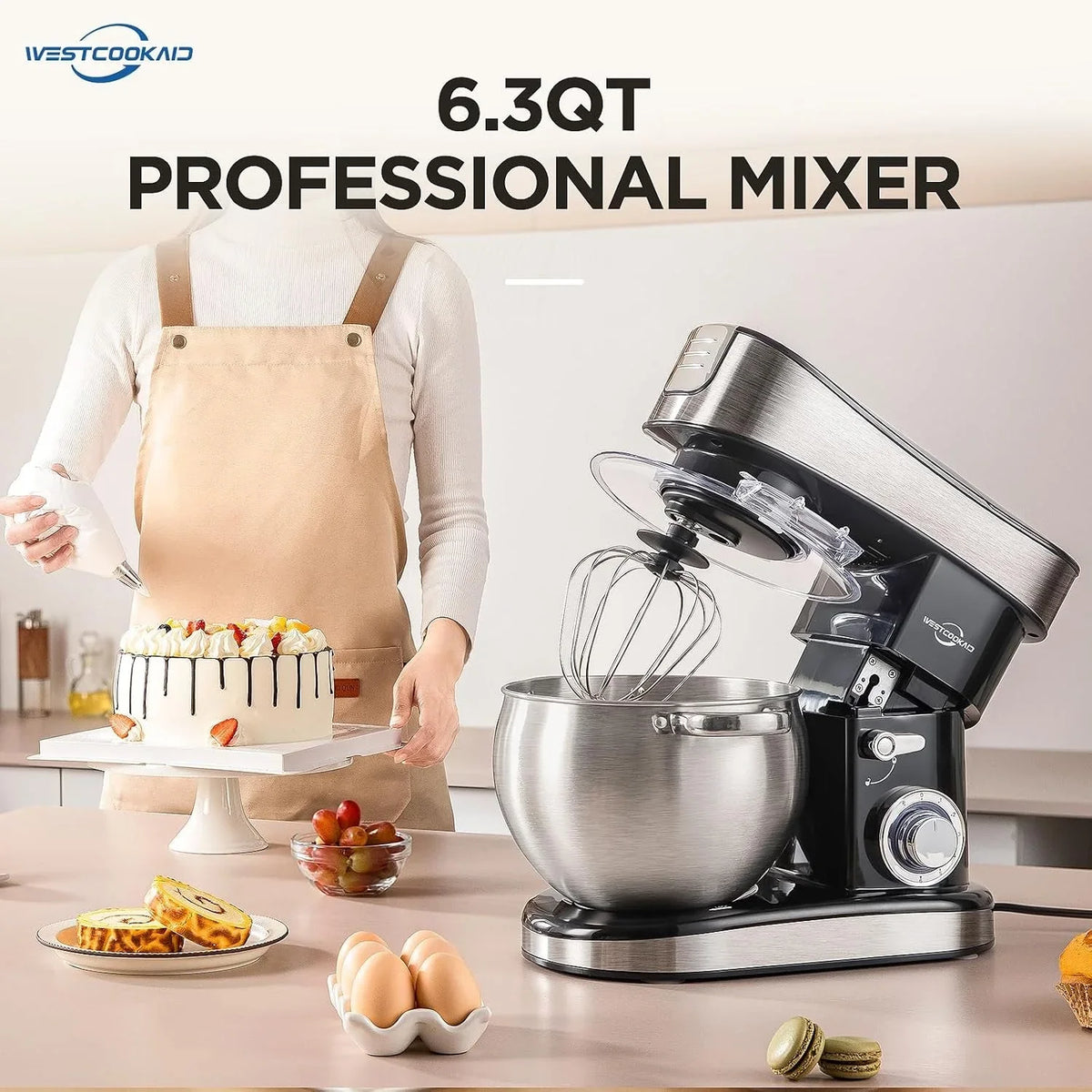 3-in-1-stand-mixer-6-3qt-6-speed-400w-pulse-black-household-food-mixer-with-pulse-dough-hook-beater-whisk-electric-kitchen-mixer-for-bread-cake-and-most-home-baking-needs