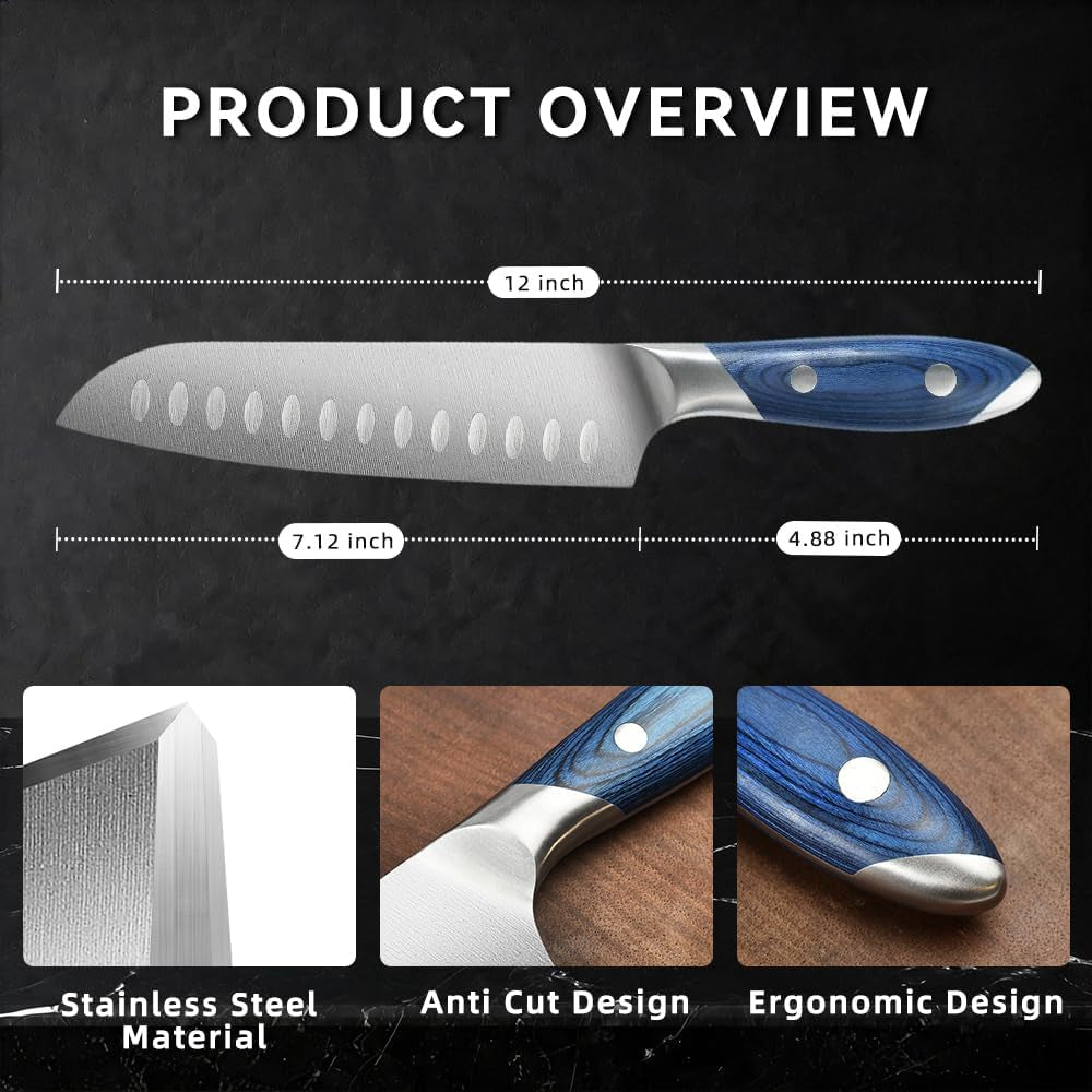 7-inch-stainless-steel-kitchen-santoku-knife-blue-pakkawood-handle