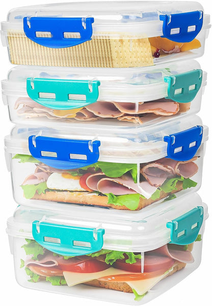 4 PCS Sandwich Containers 100% Airtight Bpa-Free Microwave Dishwasher Safe8
