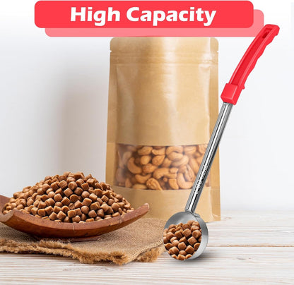 2 Pcs Dog Food Scoop 1/4 Cup Stainless Steel Dog Food Measuring Cups Long Handled Scoop for Dogs Cats Birds and Rabbits Food (1/4 CUP)5