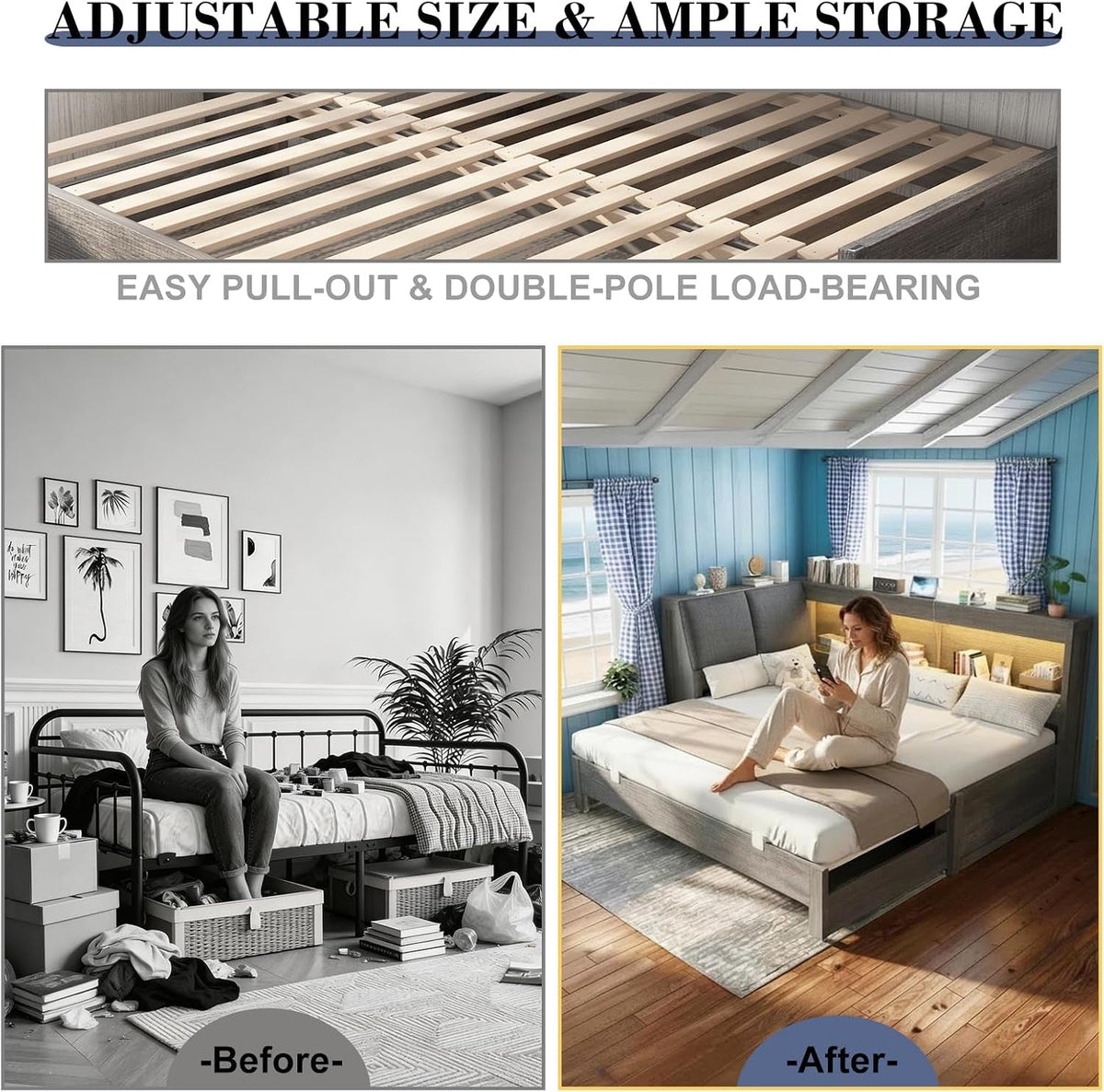 twin-daybed-with-wood-trundle-and-storage-bookcase-headboard-gray