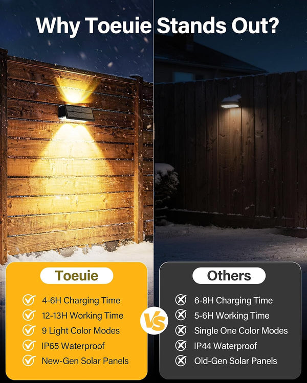 Solar Fence Lights Outdoor, 10 Pack Fence Solar Lights Waterproof8