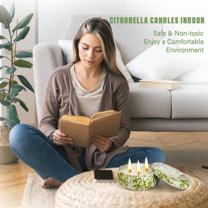 3 X 12Oz Citronella Candle Outdoor 3 Wick Soy Wax Citronella Candle Set Jar Candle up to 240Hrs Burning Outdoor Candles Home Garden Yard Balcony Summer Camping8