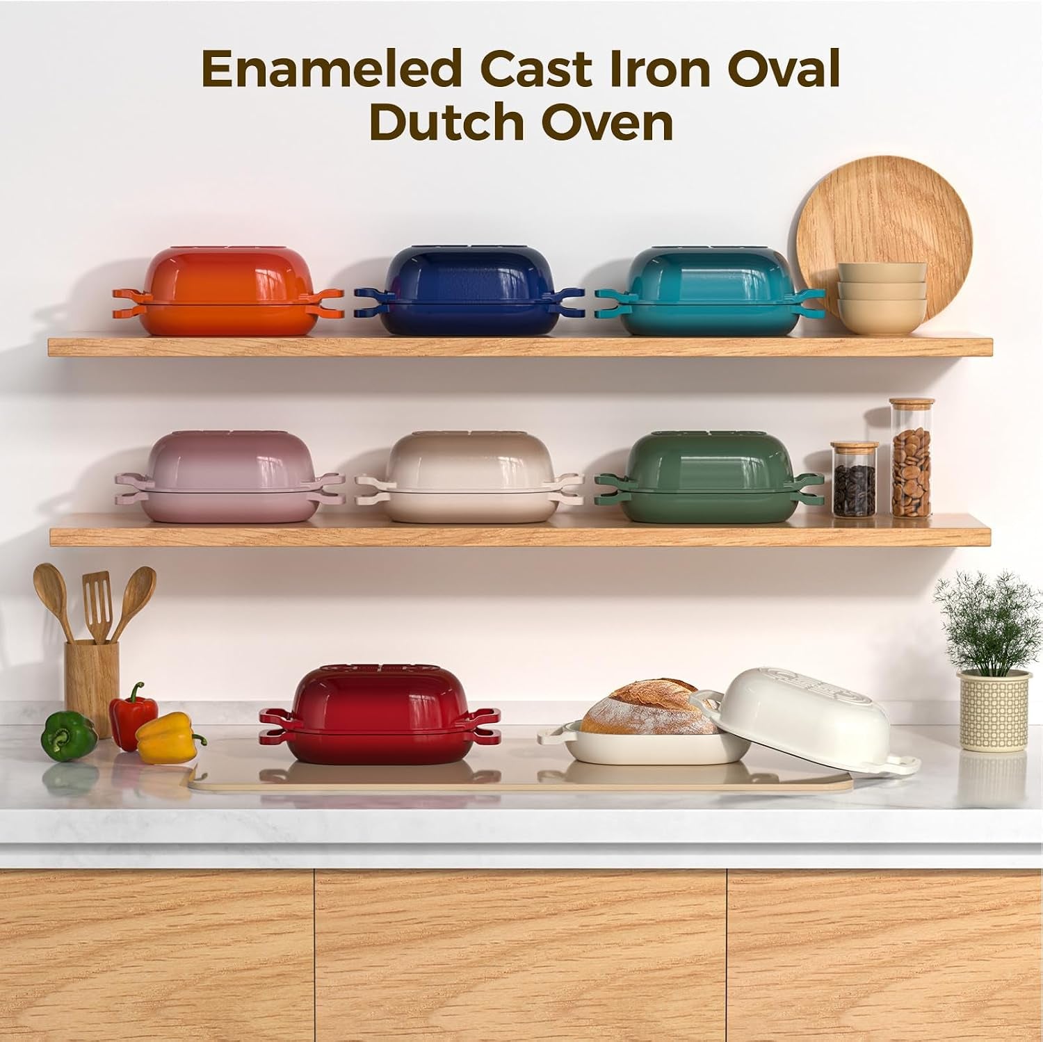 enameled-cast-iron-dutch-oven-pot-with-lid-oval-bread-oven-loaf-cast-iron-bread-pan-for-homemade-bread-baking-meatloaf-pan-with-lid-5-5qt-cream-white