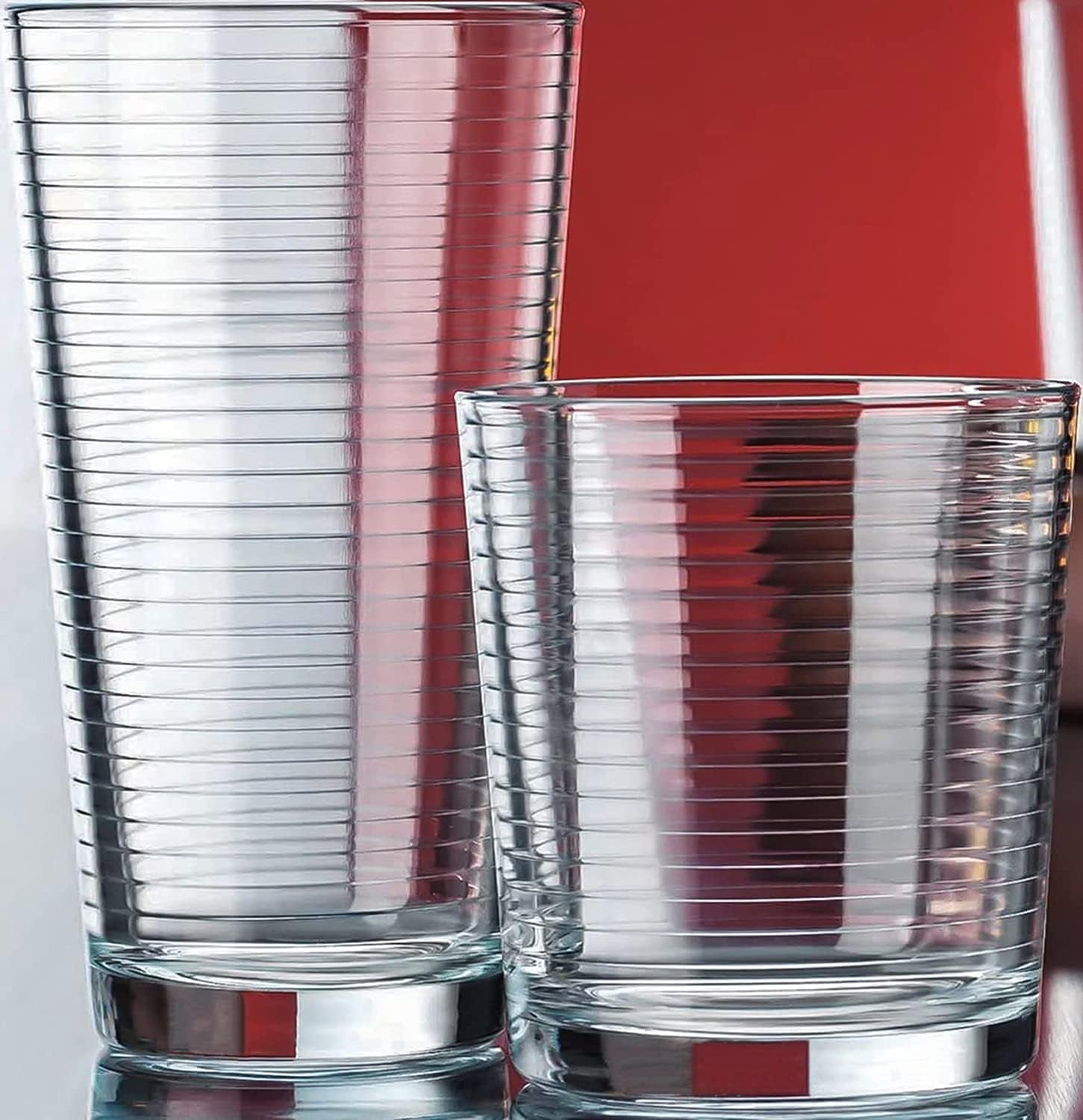 set-of-16-heavy-base-ribbed-durable-drinking-glasses-includes-8-cooler-glasses-17oz-and-8-rocks-glasses-13oz-clear-glass-cups-elegant-glassware-set