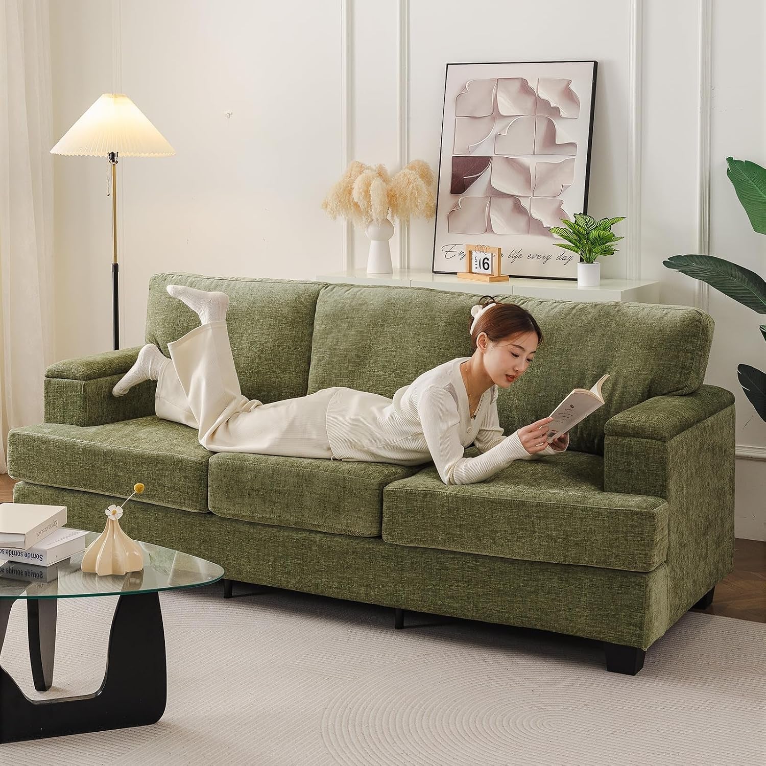85-l-shaped-couch-with-armrest-organizer-sectional-movable-ottoman-green