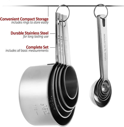 Stainless Steel Measuring Cups and Spoons Set, 10-Piece7