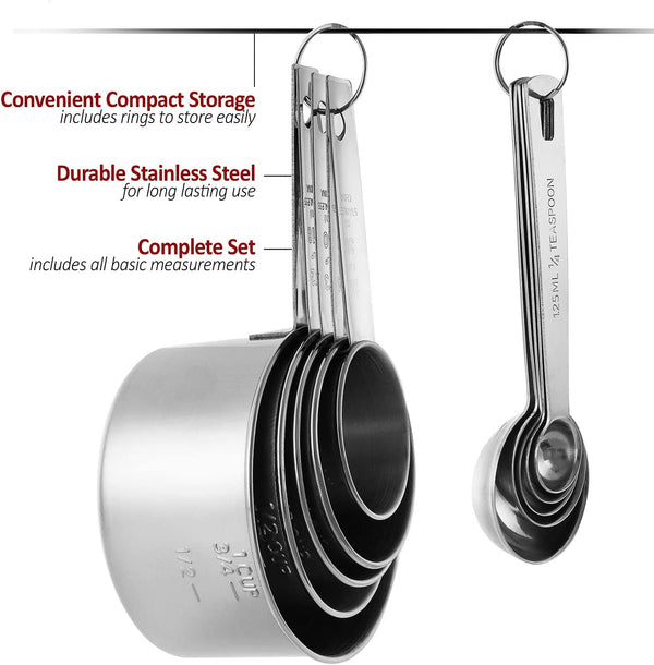 Stainless Steel Measuring Cups and Spoons Set, 10-Piece7