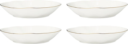 Blue Bay White Porcelain Pasta Bowl Set for 4, 24Oz1