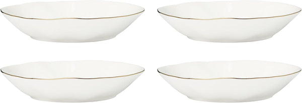 Blue Bay White Porcelain Pasta Bowl Set for 4, 24Oz1