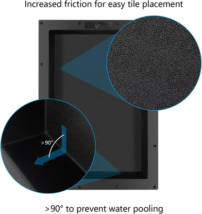 Ready Tile Shower Niche Shelf 17"X25"X4"（Inside 14"X22"） - - Water and Leak Proof Large Wall Niche Insert7