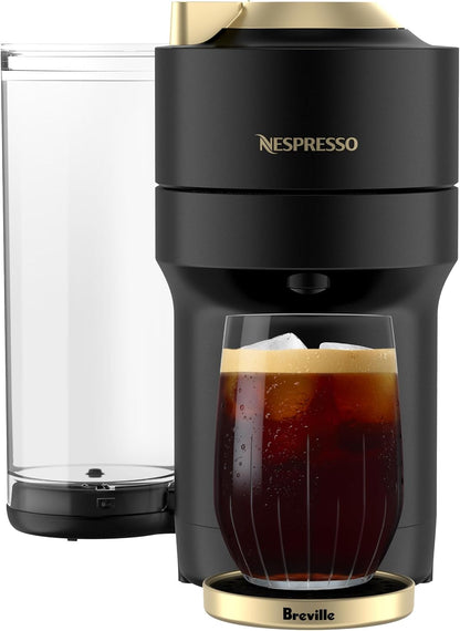 Nespresso Vertuo Pop+ Coffee & Espresso Maker by Breville, Black & Gold | Matte Black and Gold Coffee Machine with Sleek Design, 37 Fl. Oz. Side Water Tank, 30 Second Heat-Up and Auto Pod Ejection.1