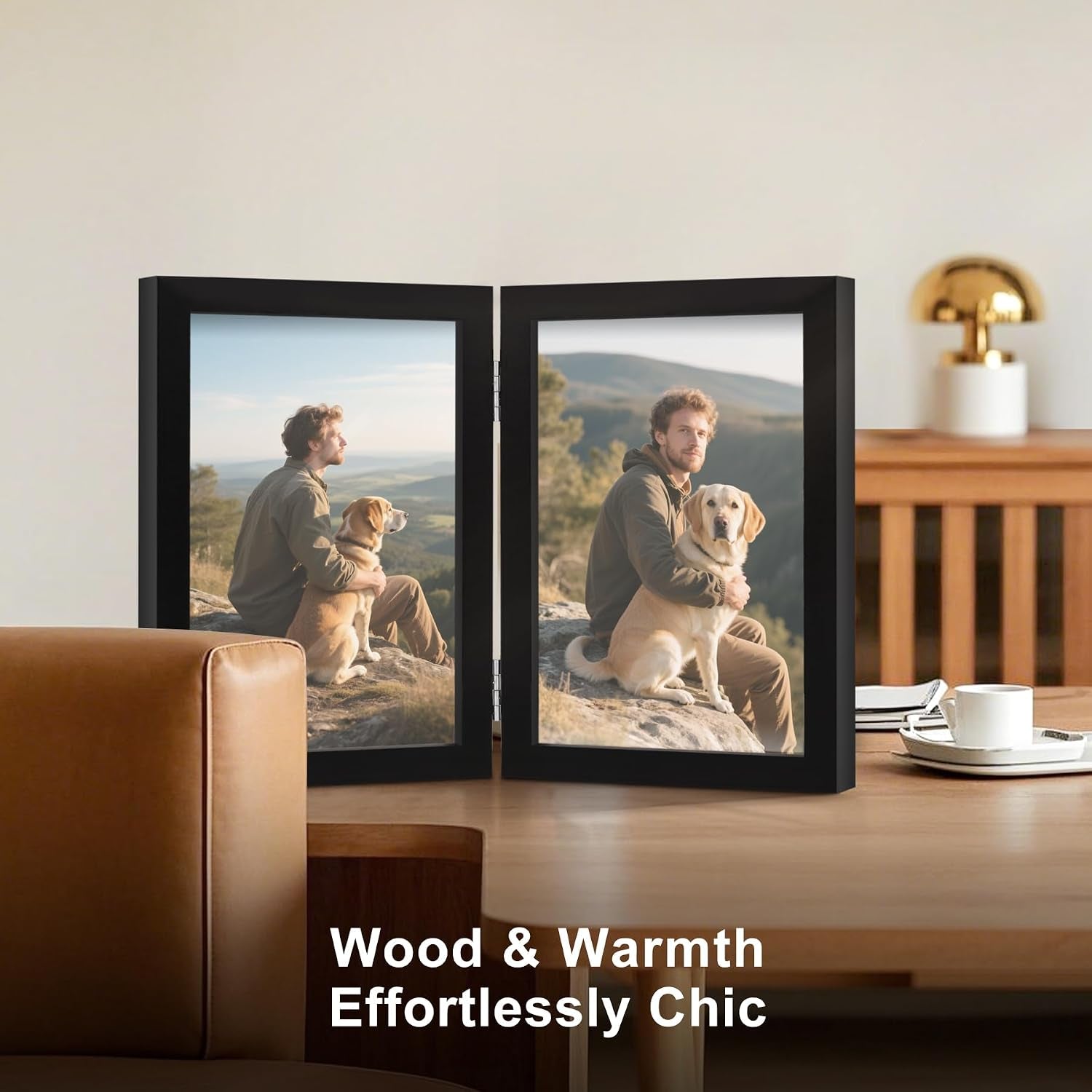 5x7-double-picture-frame-black-wooden-hinged-photo-frame