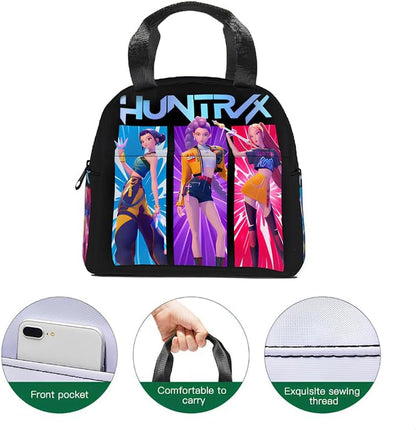 K Pop Lunch Box for Women, Cute Insulated Lunch Bag, Hunters Reusable Lunch Tote Bag for Travel Work Picnic (01)3