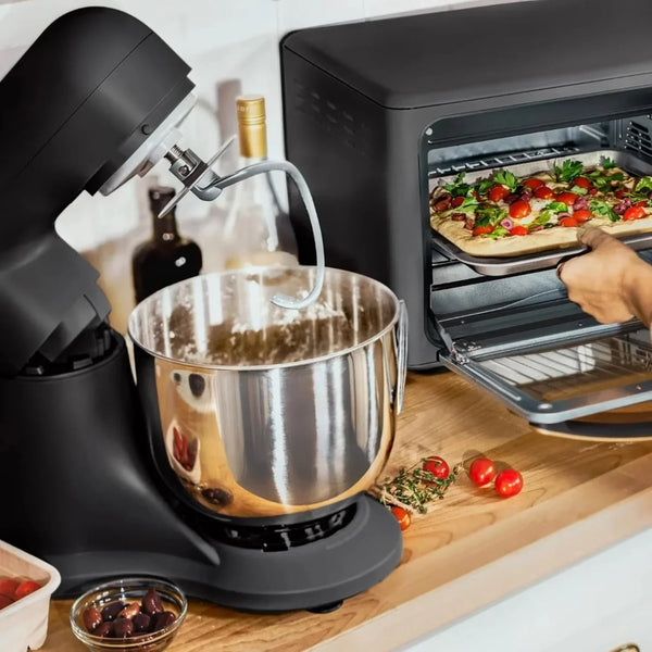 5.3 Qt Stand Mixer, 300W Electric Kitchen Mixer with 12 Speeds, Tilt Head Design, Stainless Steel Bowl, Dough Hook Whisk Beater Splash Guard (Black Sesame)9