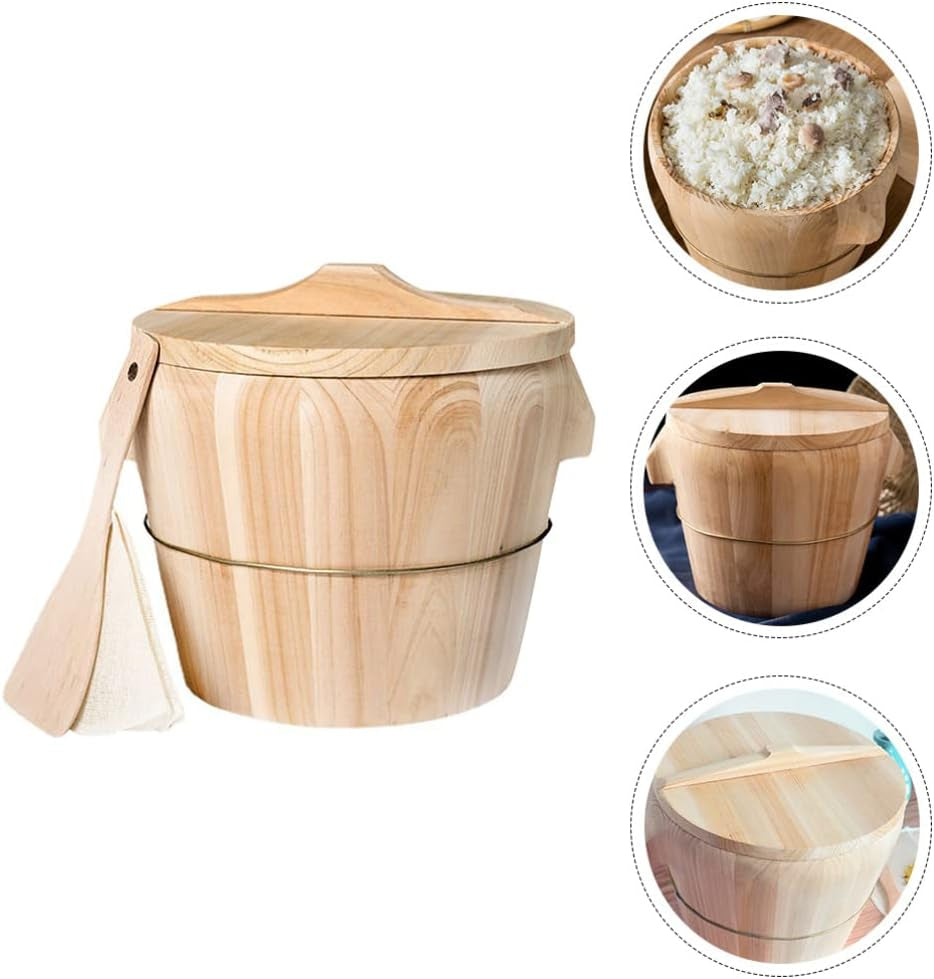 wooden-rice-steamer-bucket-natural-chinese-material-steamed-rice-barrel-with-lid-spoon-cloth-and-iron-handles-removable-bottom-for-even-cooking-and-easy-cleaning-8-26-x-6-49-x-6-49-in