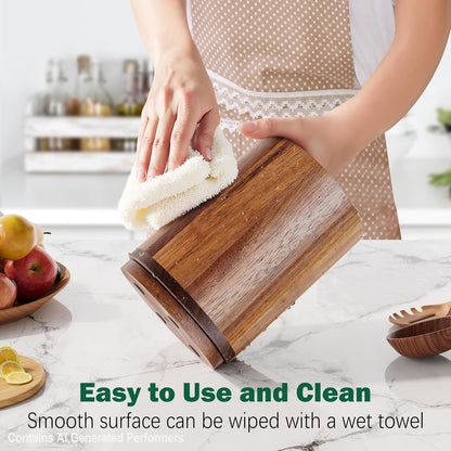 Utensil Holder, Acacia Wood Kitchen Utensil Holder for Countertop, 360°Rotating Cooking Utensil Crock for Kitchen Counter, 7.2" Large Utensil Organizer for Spatula4