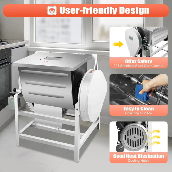 Flour-Mixing Machine,30Qt Commercial Dough Mixer Flour Mixing Machine,1500W Heavy Duty Flour Mixer Kneading Machine with 16.73" X 13.18" X 13.77" Bowl for School Bakery Restaurant5