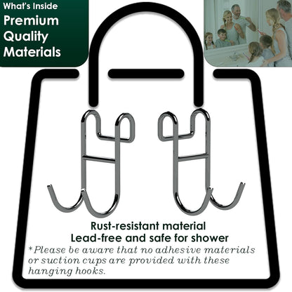Shower Caddy Hooks, Razor Hanger for Shelf and Loofah (Silver - 2 Open)4
