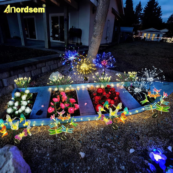 Solar Firework Lights Outdoor Garden Fairy Lights 2 Pack Colorful9
