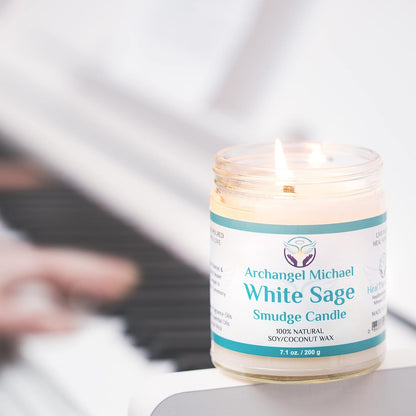 White Sage Candles for Cleansing House Chakra Healing | Energy Cleansing Smudge Candle | Natural Aromatherapy Candle | Sage for Cleansing House Negative Energy (7 Oz) (White Sage)3