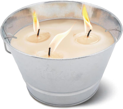 Citronella Candle Bucket for Outdoors, Triple-Wick Galvanized Metal1