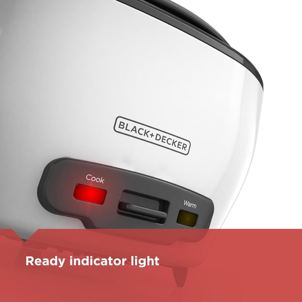 BLACK+DECKER 6-Cup Rice Cooker with Steaming Basket3