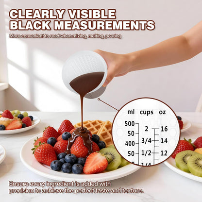 Silicone Measuring Cups Set 125Ml + 250Ml + 500Ml for Cooking Reusable Baking Supplies Silicone Flexible Melting Measure Cup for Butter, Chocolate4