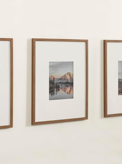 Gallery Rectangle Picture Frame Set of 3, 16 X 20 Matted to 8 X 10, Brown, Modern Three-Piece Photo Frame Set for Gallery Wall Decor in Living Room Wall Display4