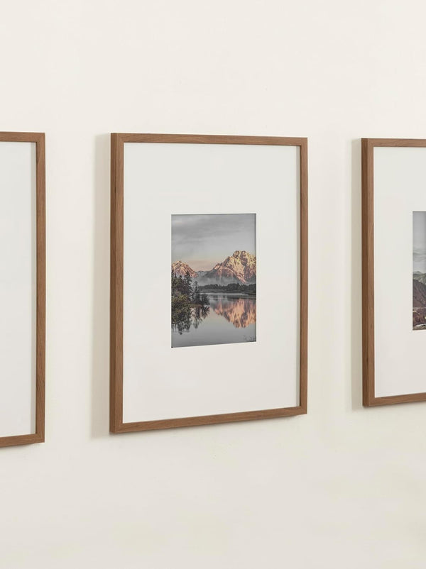 Gallery Rectangle Picture Frame Set of 3, 16 X 20 Matted to 8 X 10, Brown, Modern Three-Piece Photo Frame Set for Gallery Wall Decor in Living Room Wall Display4