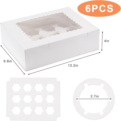 6PCS Cupcake Boxes Hold 12 Cupcakes, Cupcake Containers with Window2